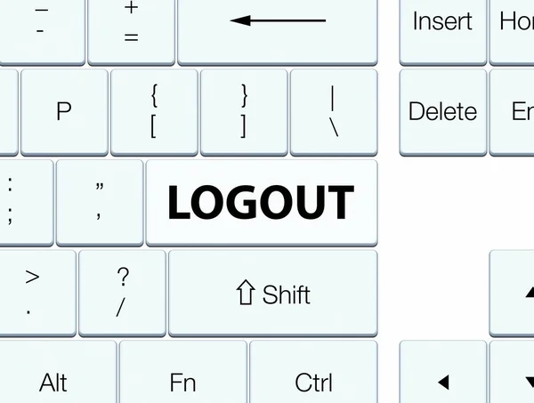 Logout weiße Tastatur-Taste — Stockfoto