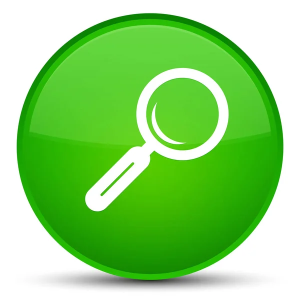Szkło powiększające ikonę specjalne zielony okrągły przycisk — Zdjęcie stockowe