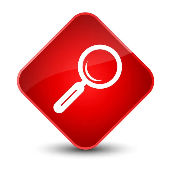 Magnifying glass icon elegant red diamond button — Stock Photo, Image