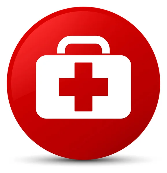 Saco médico ícone vermelho botão redondo — Fotografia de Stock