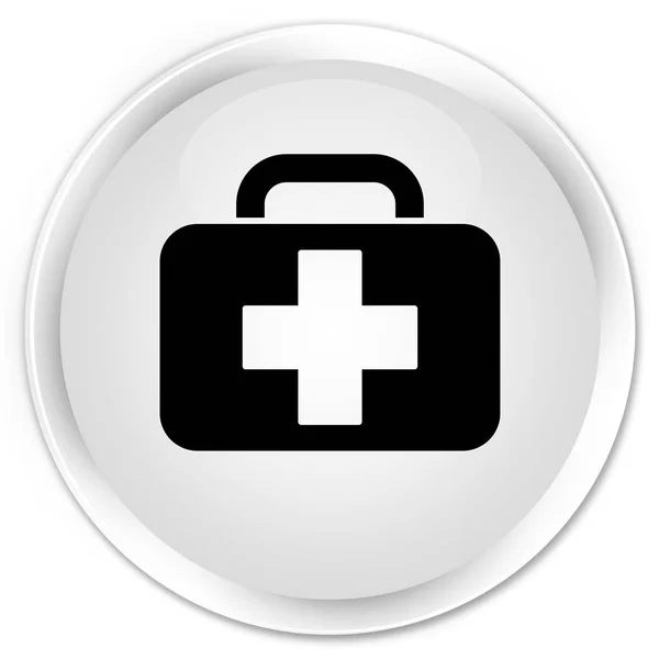 Medical bag icon premium white round button — Stock Photo, Image