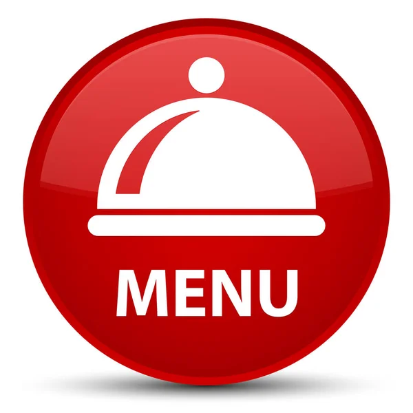 Menú (icono de plato de comida) botón redondo rojo especial — Foto de Stock