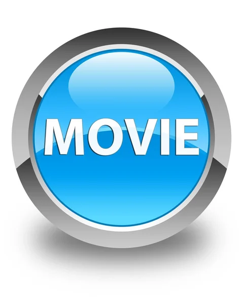 Movie glossy cyan blue round button — Stock Photo, Image