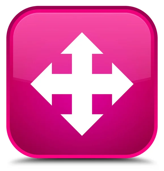 Przenieś ikonę specjalne różowy kwadrat przycisk — Zdjęcie stockowe