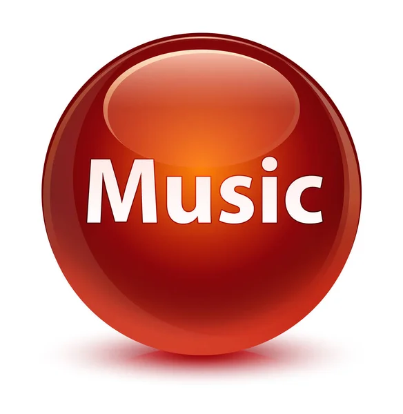 Muzyka szklisty brązowy okrągły przycisk — Zdjęcie stockowe