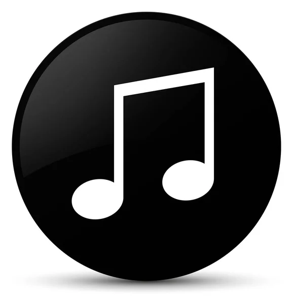 Ícone de música botão redondo preto — Fotografia de Stock