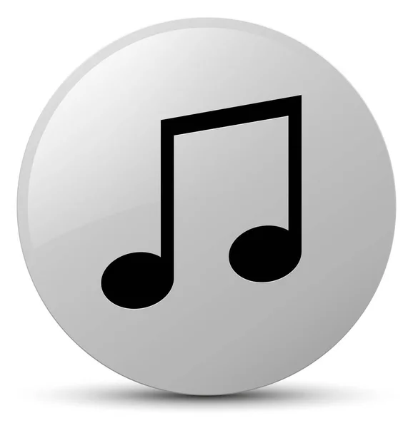 Hudební ikona bílé kulaté tlačítko — Stock fotografie
