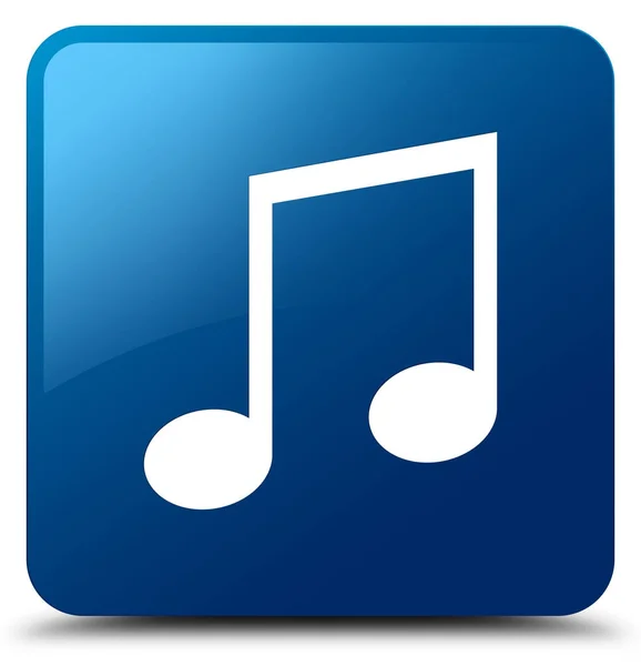 Music icon blue square button — Stock Photo, Image