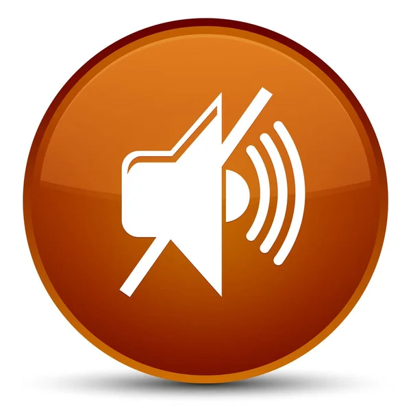 Mute volume icon special brown round button — Stock Photo, Image
