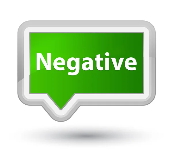 Negative prime green banner button — Stock Photo, Image