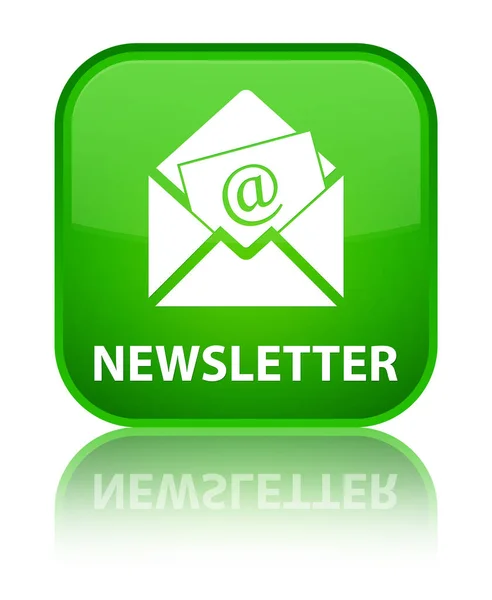 Newsletter special green square button — Stock Photo, Image