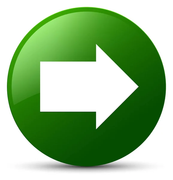 Следующая стрелка иконка зеленая круглая кнопка — стоковое фото