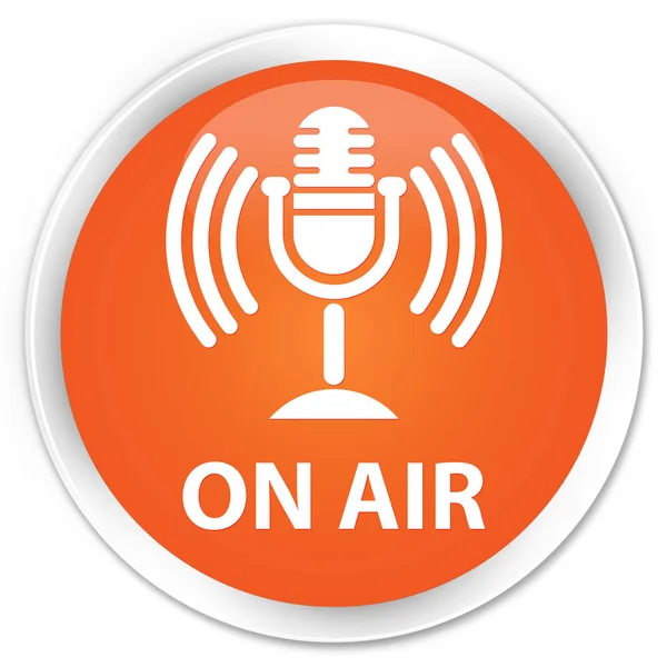 Düğme üzerinde hava (mikrofon simgesi) sigorta primi turuncu yuvarlak — Stok fotoğraf