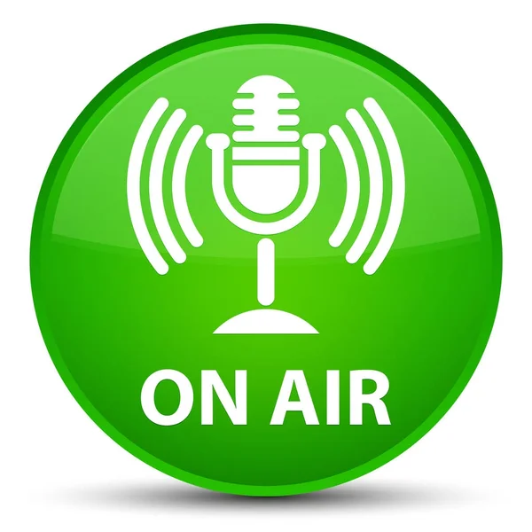 Hava (mikrofon simgesi) özel yeşil yuvarlak düğmesi — Stok fotoğraf