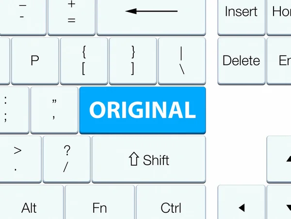 Original cyan blue keyboard button — Stock Photo, Image