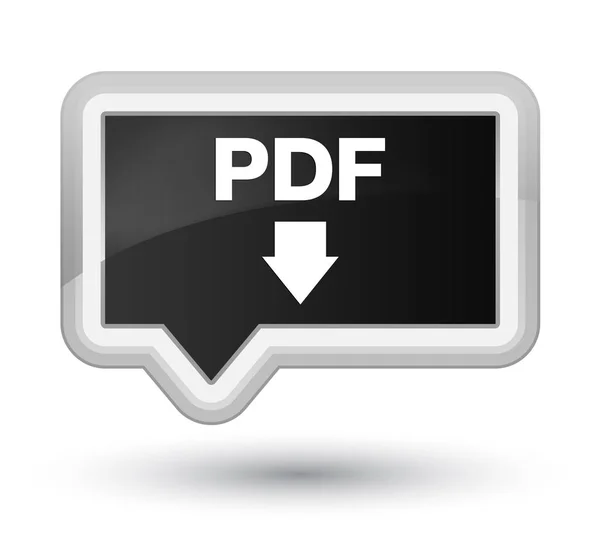 Bouton de bannière noir prime icône de téléchargement PDF — Photo