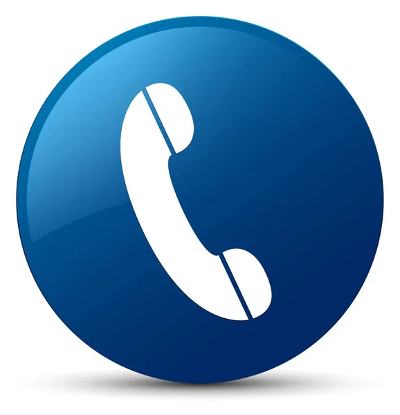 Modré ikony telefonu kulaté tlačítko — Stock fotografie