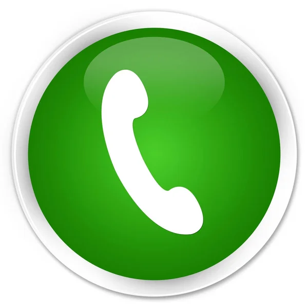 Phone icon premium green round button — Stock Photo, Image
