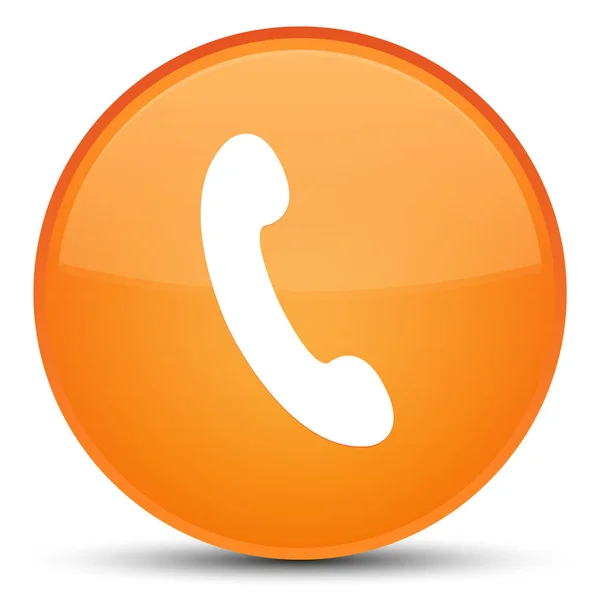 Telefon ikonu speciální oranžové kulaté tlačítko — Stock fotografie