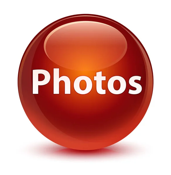 Фото скляно-коричнева кругла кнопка — стокове фото