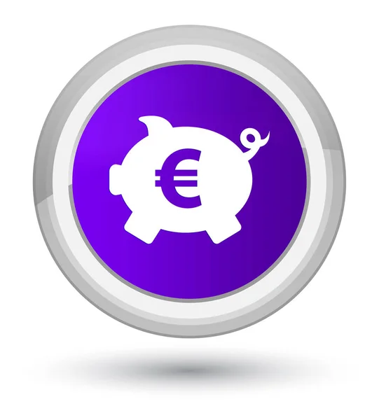 Значок знака евро хрюшки пурпурная круглая кнопка — стоковое фото
