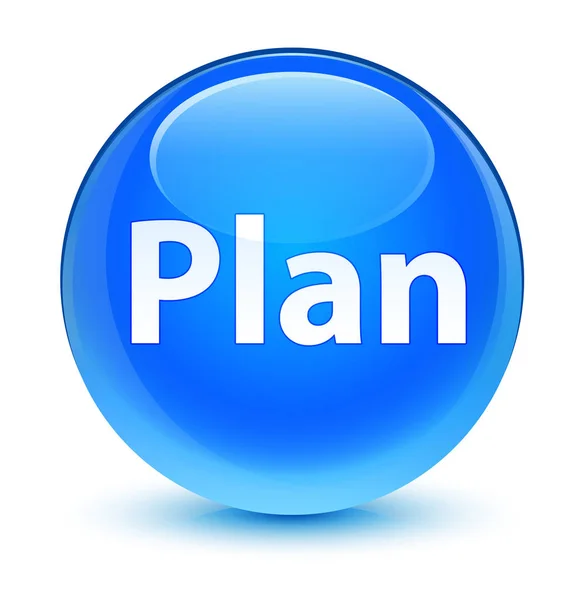 Plan glassy cyan blue round button — Stock Photo, Image