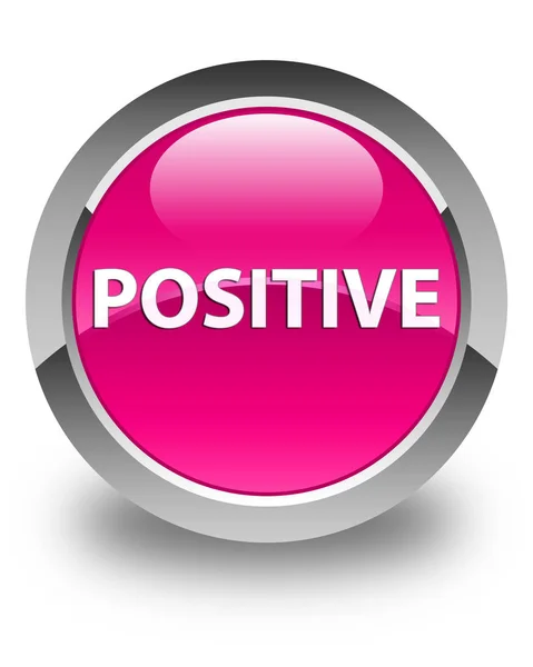 Положительная глянцевая розовая круглая кнопка — стоковое фото