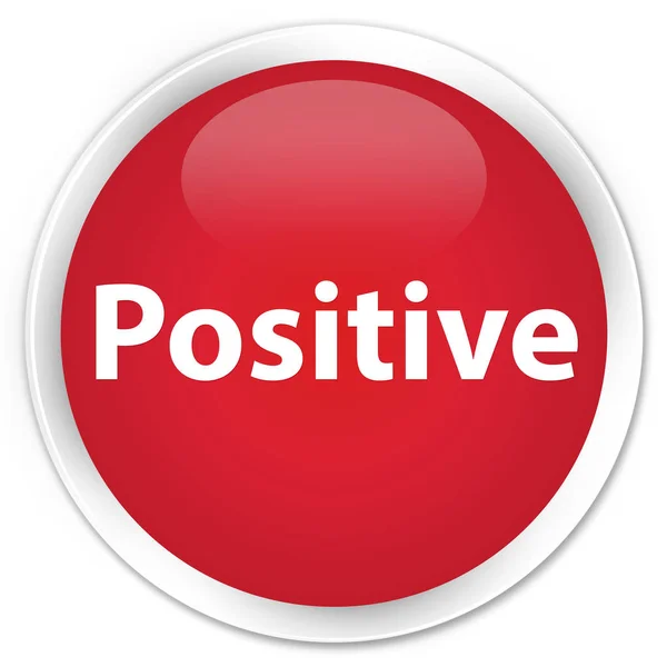 Positive premium red round button — Stock Photo, Image