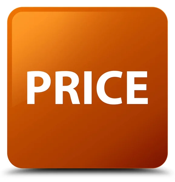 Price brown square button — Stock Photo, Image
