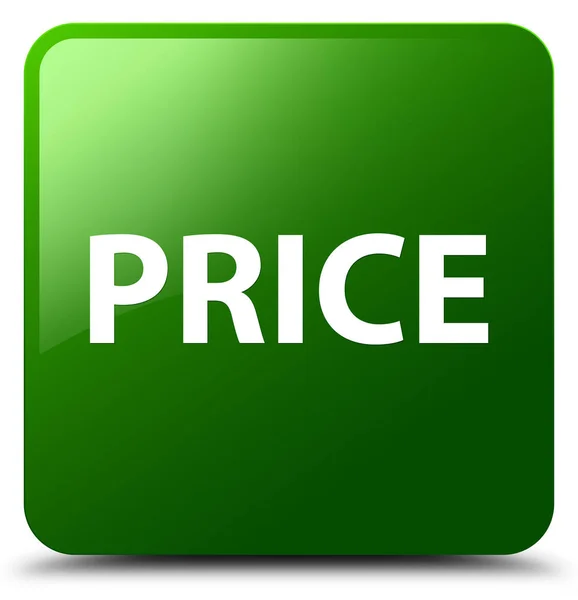 Price green square button — Stock Photo, Image