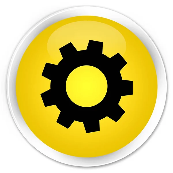 过程图标高级黄色圆形按钮 — 图库照片