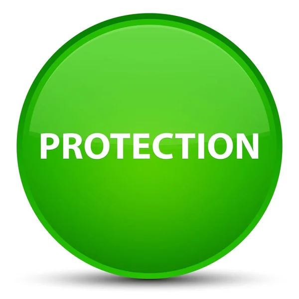 Protection special green round button — Stock Photo, Image