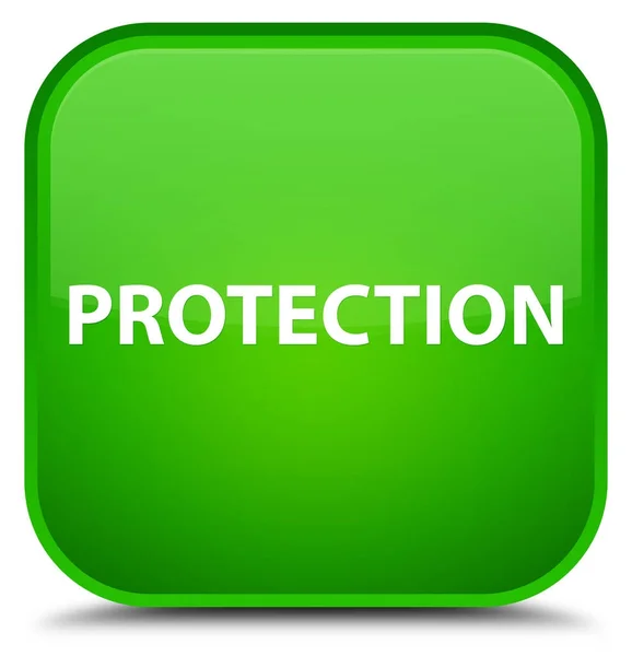 Protección especial botón cuadrado verde —  Fotos de Stock