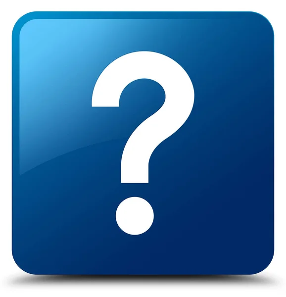 Frågetecken ikonen blå fyrkantiga knappen — Stockfoto