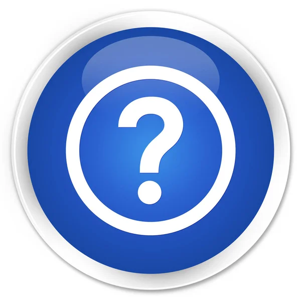 Fråga ikonen premium blå runda knappen — Stockfoto