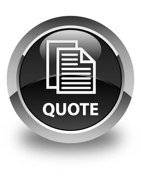 Quote (document pages icon) glossy black round button