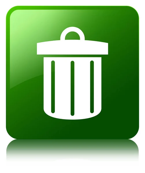 Recycle bin εικονίδιο πράσινο τετράγωνο κουμπί — Φωτογραφία Αρχείου