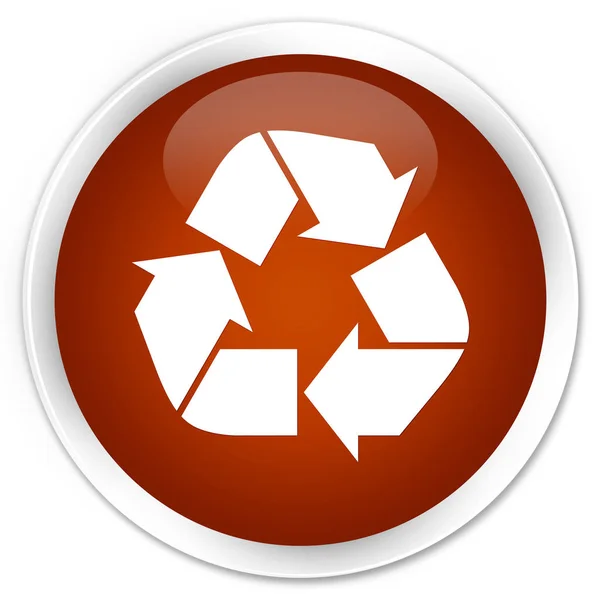 Reycle icon premium brown round button — стоковое фото