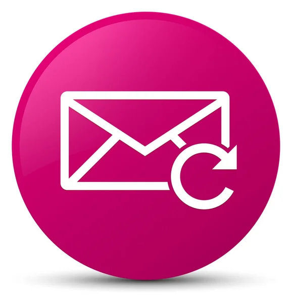 Rózsaszín, kerek gomb elektronikus levél ikon frissítése — Stock Fotó