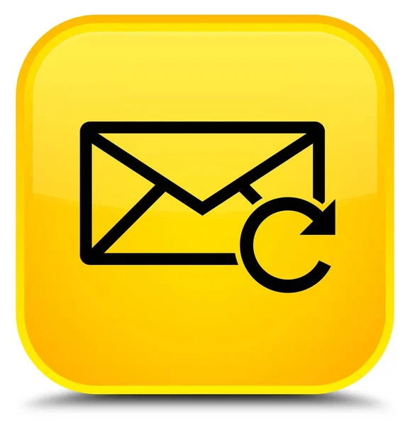 E-mail ikona specjalny żółty kwadrat przycisk Odśwież — Zdjęcie stockowe