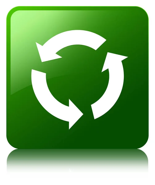 Pictogram groen vierkante knop Vernieuwen — Stockfoto