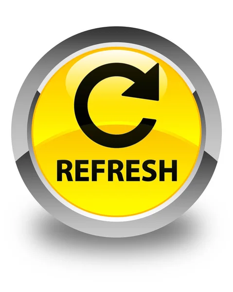 Refresh (rotate arrow icon) glossy yellow round button