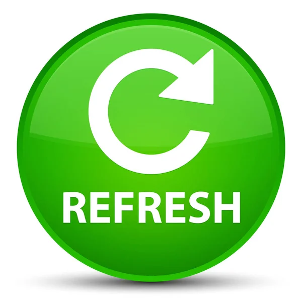Refresh (rotate arrow icon) special green round button — Stock Photo, Image