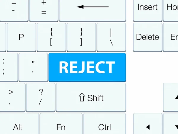 Rejeter le bouton clavier bleu cyan — Photo