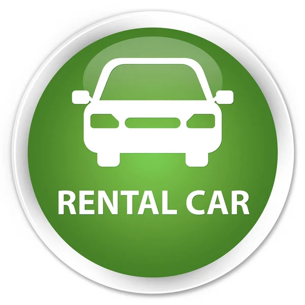 Rental car premium soft green round button — Stock Photo, Image
