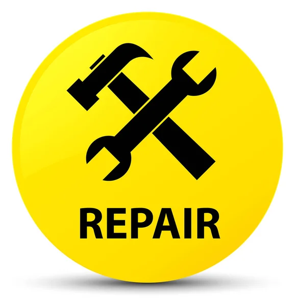 Reparatie (extra pictogram) gele ronde knop — Stockfoto