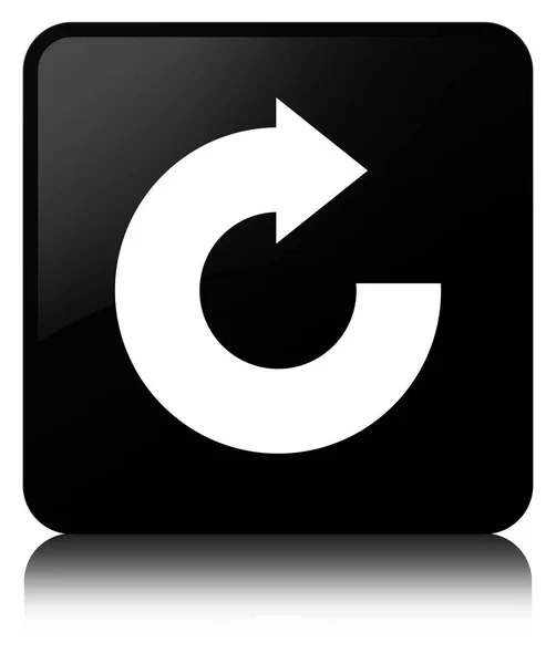Válasz nyíl ikon fekete négyzet gomb — Stock Fotó