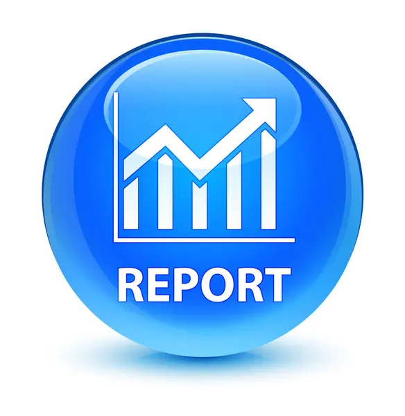 Report (statistics icon) glassy cyan blue round button — Stock Photo, Image