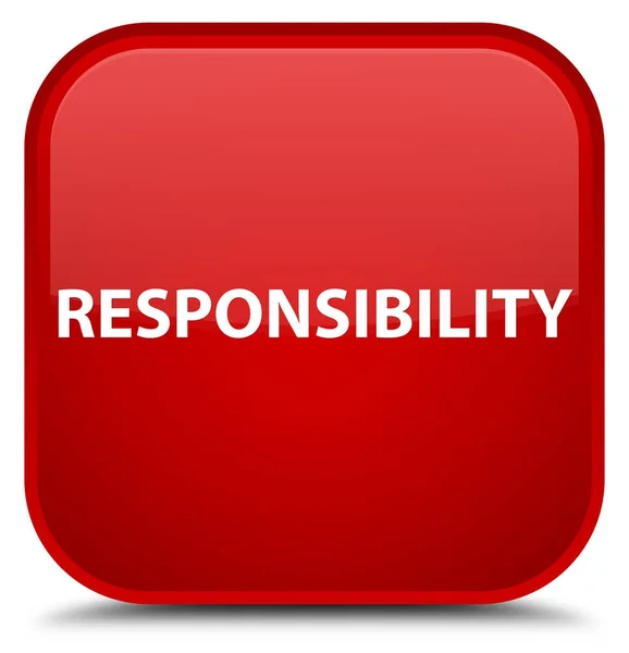 Responsabilidade botão quadrado vermelho especial — Fotografia de Stock