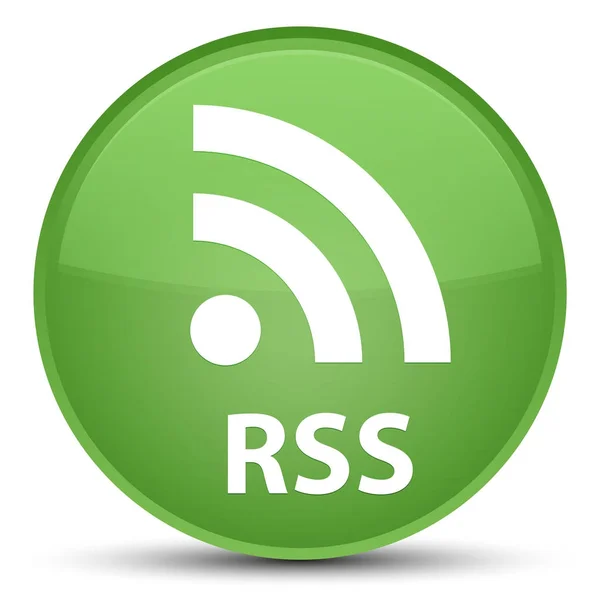 RSS special soft green round button — Stock Photo, Image